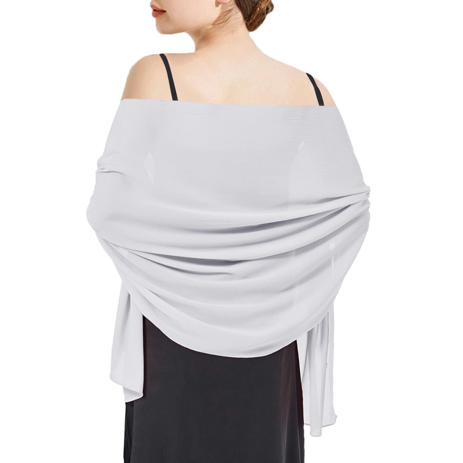 7317 Silver Shawls And Wraps Summer Chiffon Hijab Scarves